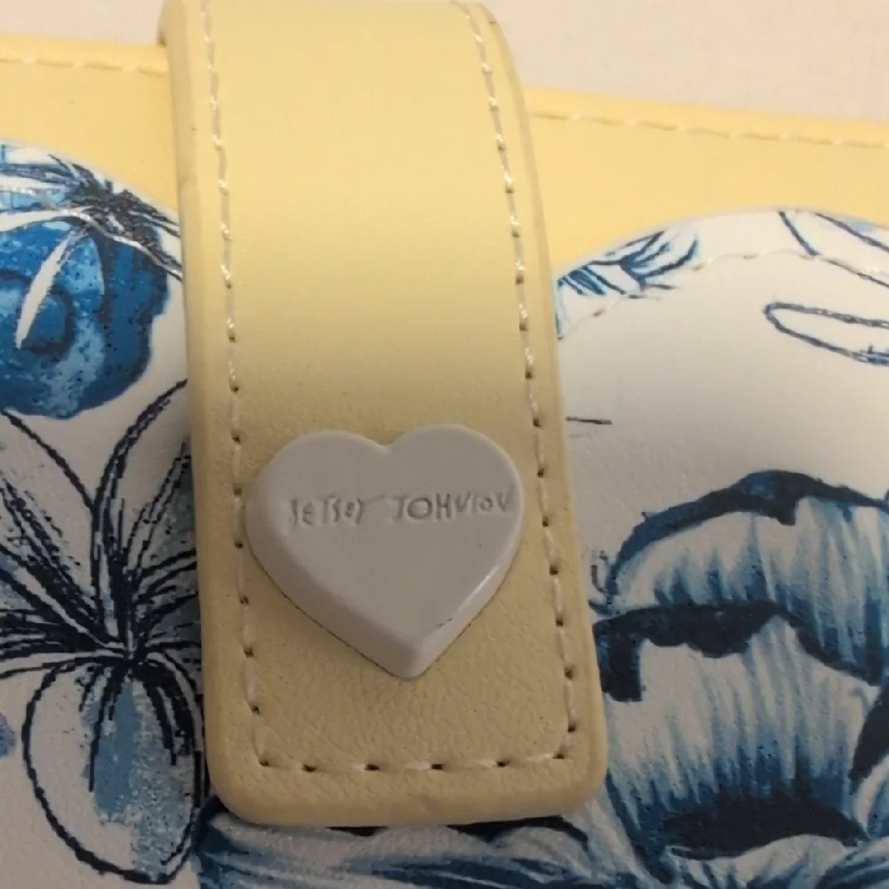 Betsey Johnson Blue Floral Wristlet Clutch